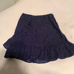 navy and white poka dot skirt